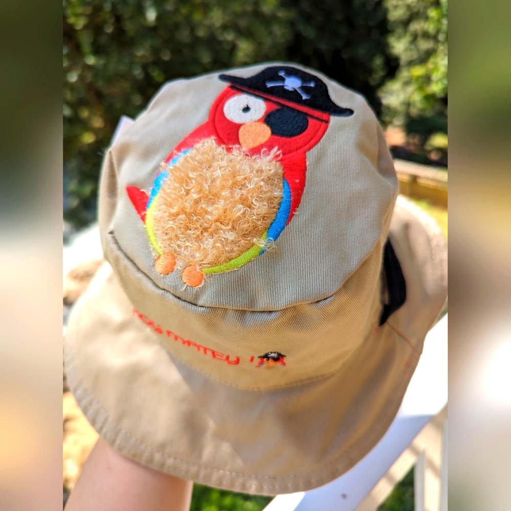 Flap jack kids Reversible Kids & Toddler Sun Hat Pirate Ship / Parrot